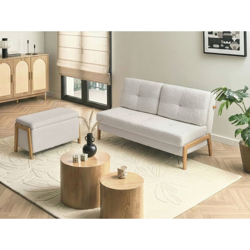 EDLAND Upholstered Storage Bench, White