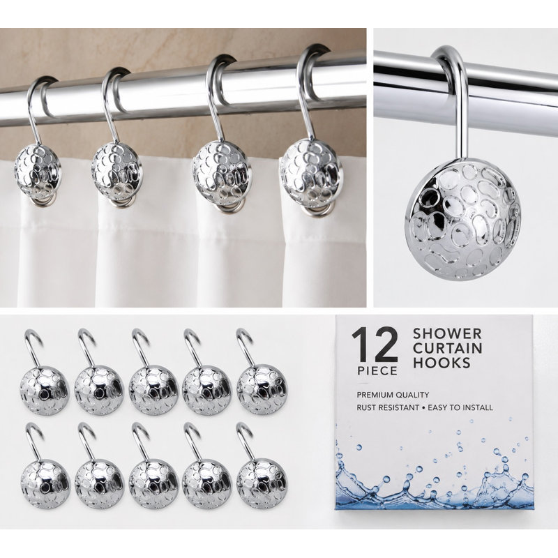 Crochets de douche circle dot, Chrome