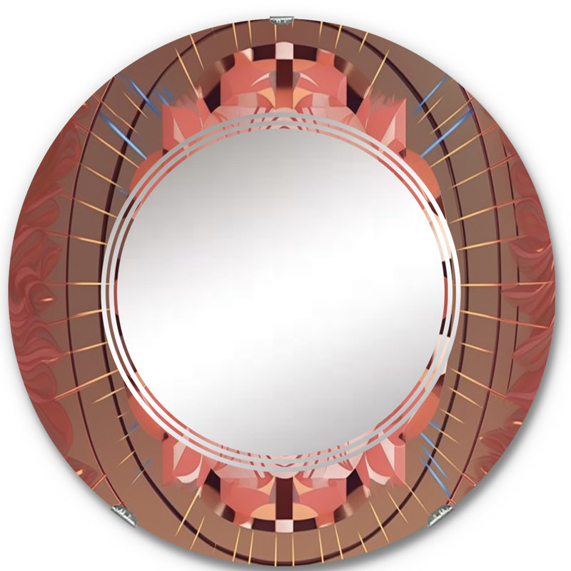 Zaurak - Miroir mural moderne rond, 24 po x 24 po