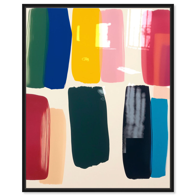 Oliver Gal CaliSunset II Abstract - Hand-Applied Glass Coat Framed Canvas Art, 30" H x 24" W, Brown