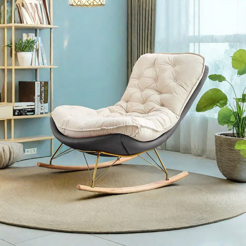 Chaise berçante légère de luxe, Gris/beige