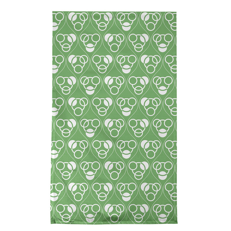 Torchon Circles and Waves, Vert/blanc, Polyester sergé