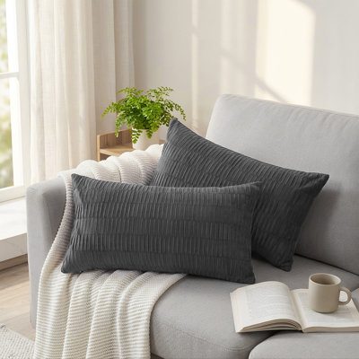 Housses de coussin en velours plissé