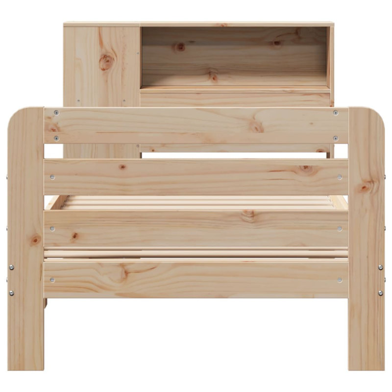 Bed Frame Without Mattress Solid Wood Pine, 96cm x 203.5 cm, Natural