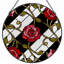 7.8"H Rose Vine Stained Glass Window Panel-1397658394