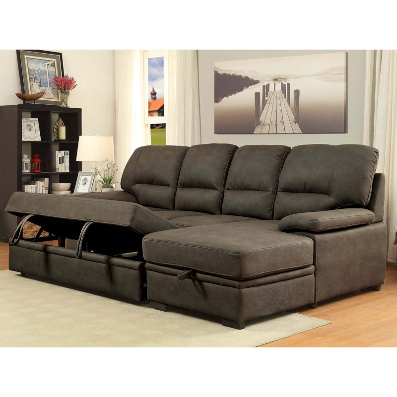 Canapé-lit et chaise longue Lynchburg de 109 po faisant face à la droite, Brun cendré