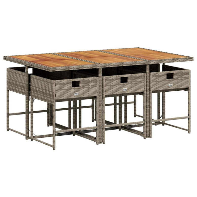 Patio Dining Set with, Grey, Grey