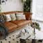 Causeuse coussin orange en cuir véritable-539752448-539752453