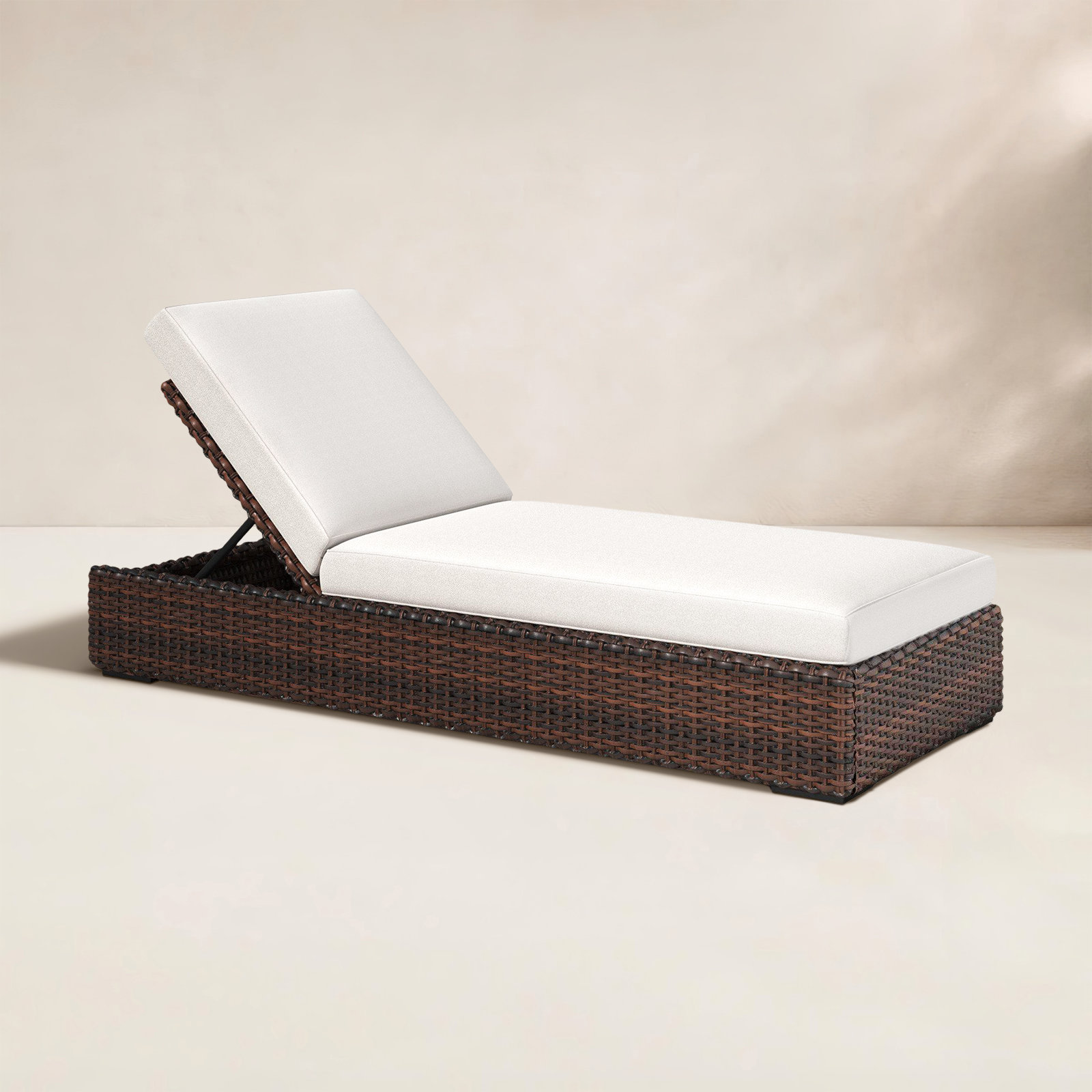 78.75'' Outdoor Resin Wicker Chaise Lounge, Canvas Flax Sunbrella® Canvas