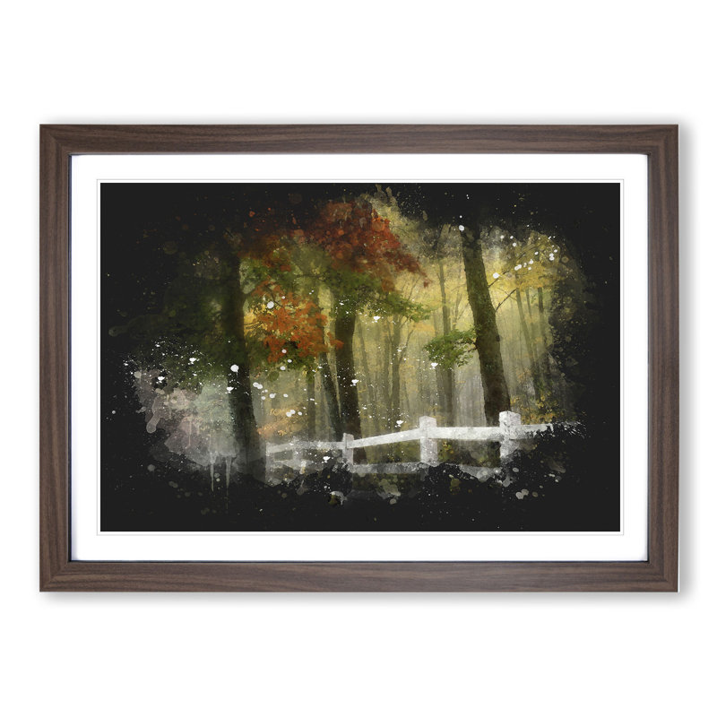 Autumn Forest Vol.6 Paint Splash - Picture Frame Graphic Art, 48cm H x 65cm W x 2cm D, Walnut