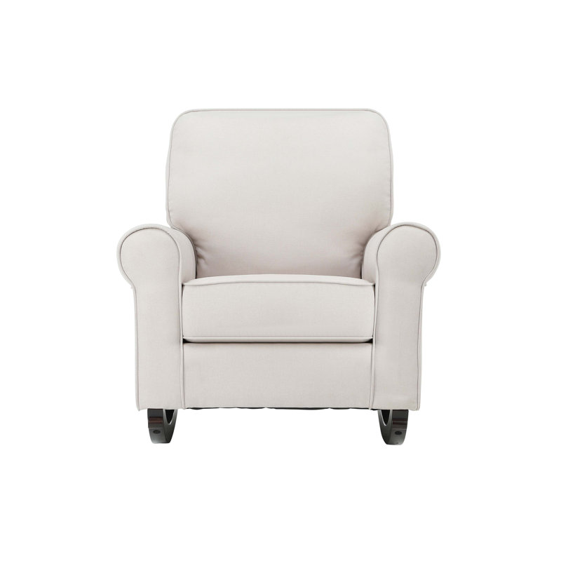 Chaise berçante en tissu beige pour salon, chambre à coucher
