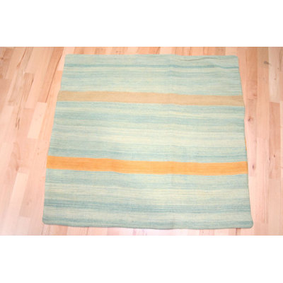 One-of-a-Kind 2'11" x 3'1" Area Rug in Aqua/Orange/Blue