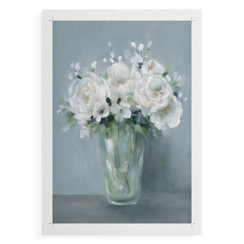 All White Blooms -Canvas Print Only - NOT FRAMED, 12" H x 8" W