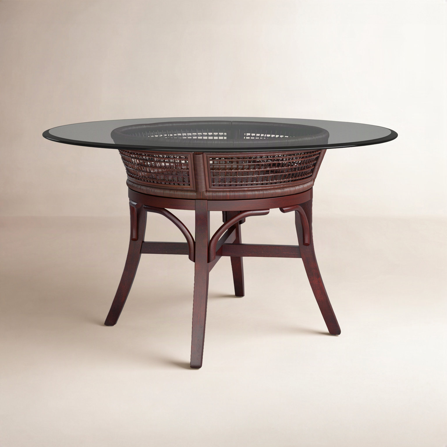 Runi Round Dining Table, 48" W x 48" L, Coffee Finish, Coffee