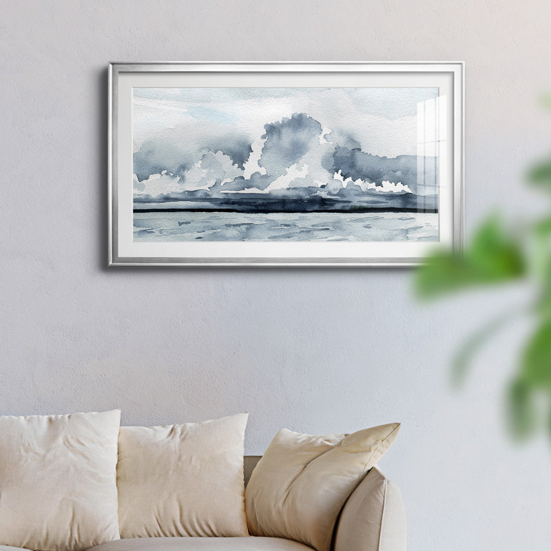 «Passing Rain Storm II», reproduction encadrée de qualité supérieure, prête à être accrochée, H 10,5 po x l 18,5 po x P 1 po