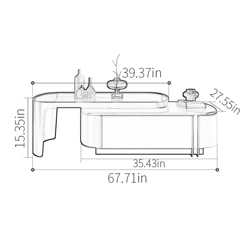 Table basse italienne à rallonge minimaliste