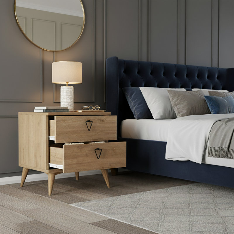 Vintique Oak 2-Drawer Nightstand