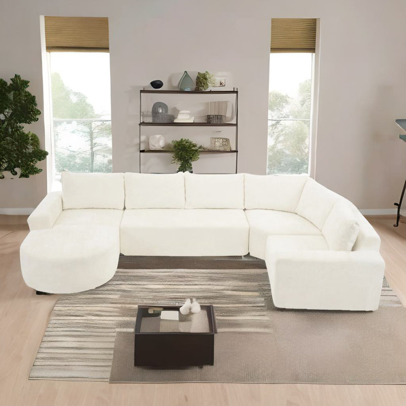 141.7" Oversized Modular Sofa, Brown