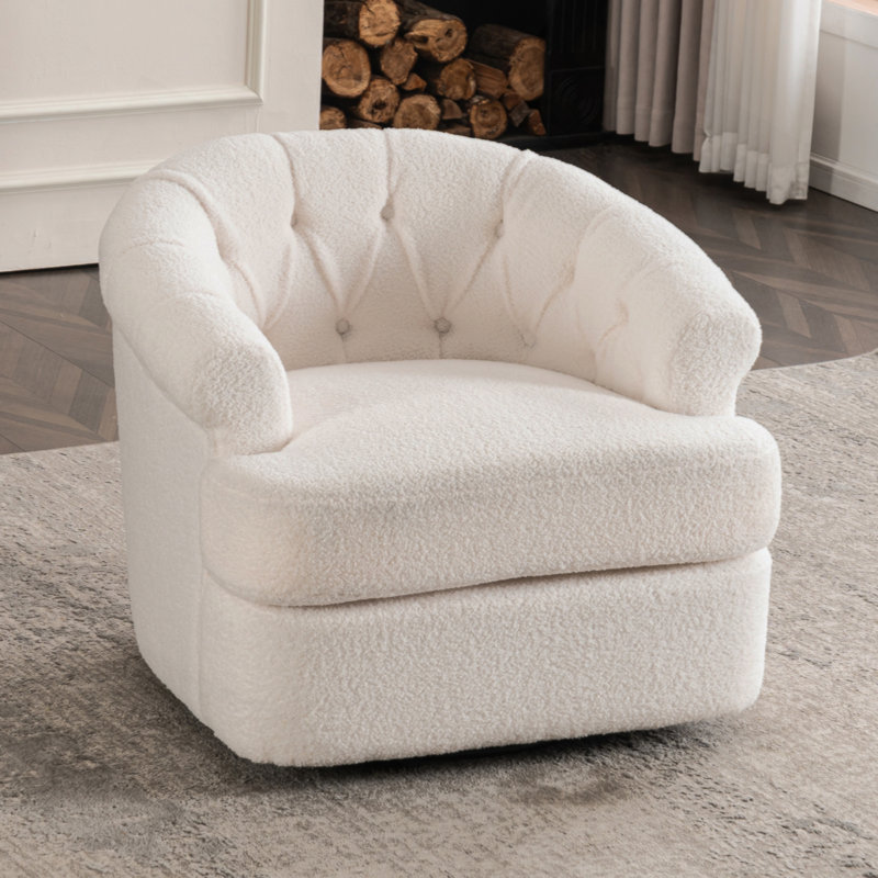 Chaise pivotante en tissu avec repose-pieds Teddy