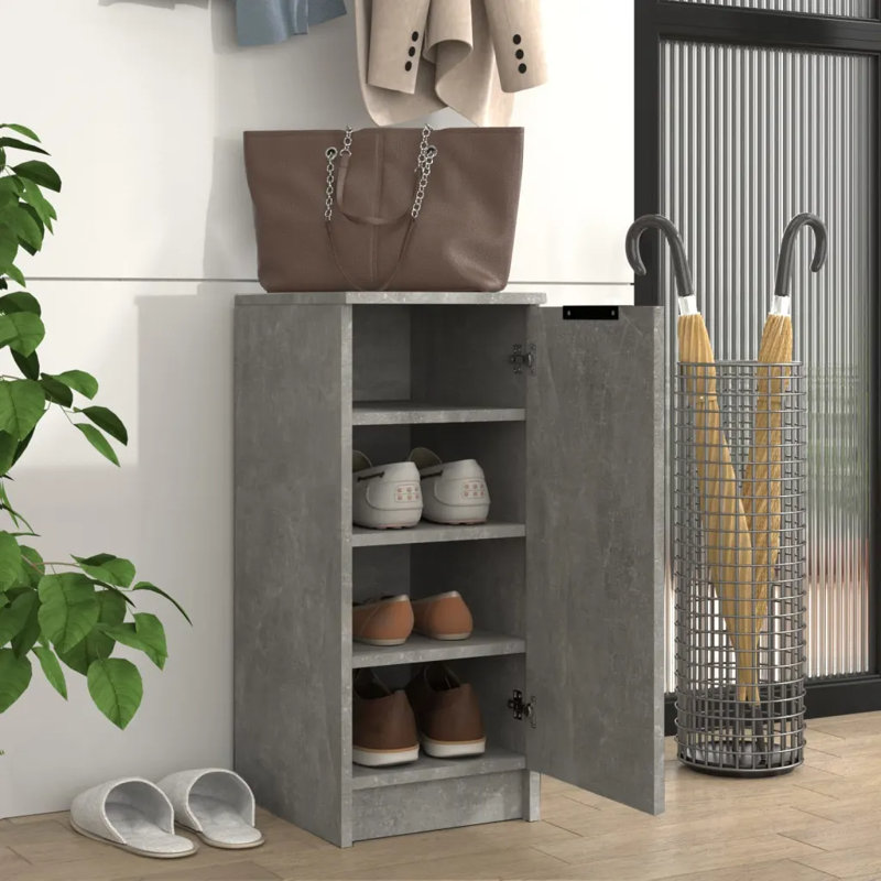 4 Pair Shoe Storage, Concrete Grey