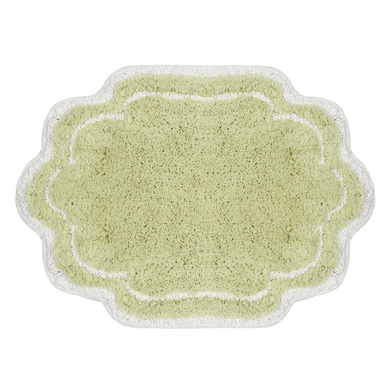 Tapis pour salle de bain Dobrinka, Vert, 17 po x 24 po (rectangulaire)