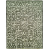 Tapis gris / vert en laine noué à la main McLelland