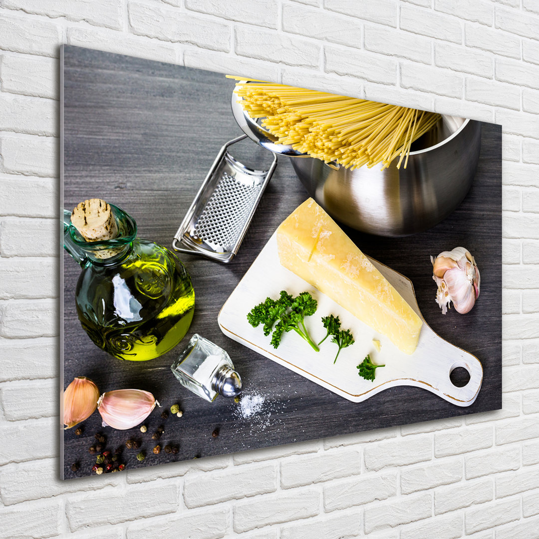 Pasta With Garlic - Unframed Art Prints on Glass