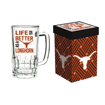 Tasse en verre avec boîte-cadeau, Université du Texas