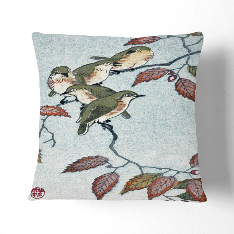 Floral Square Throw Cushion, White, 40 x 40 cm