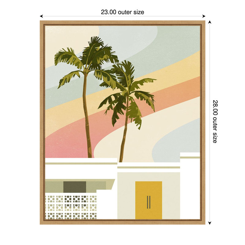 «Palm Springs Paradise I» par Victoria Barnes, reproduction d'art sur toile encadrée, H 28 po x l 23 po