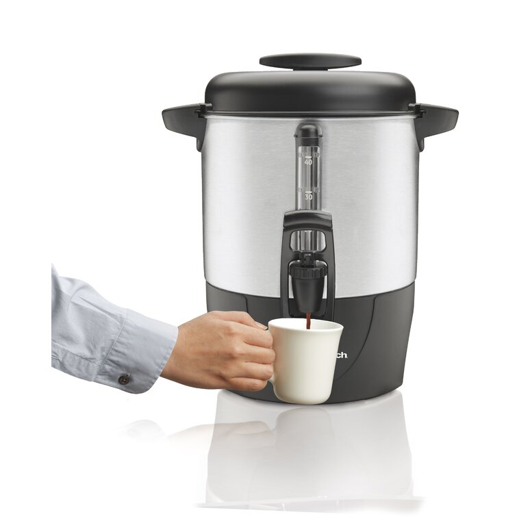 Hamilton Beach 45 Cup Coffee Urn and Hot Beverage Dispenser,  Silver (40519): Coffee Urns