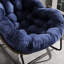 Siège berçant bleu marine avec structure solide - pour le jardin, le salon, la chaise élégante dans le cadre de la véranda, design ergonomique extérieur