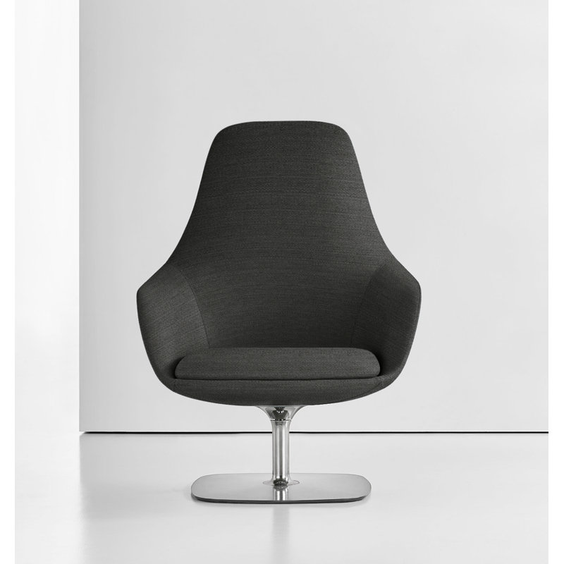 Canelle Lounge Chair, Vella Ocean, Polished Aluminum