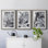 «Black & White Mix I», ensemble de 3 reproductions de cadres photo