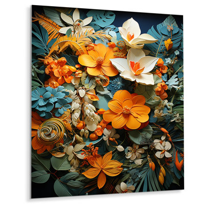 " Orange Blue Tropical Tangle II "