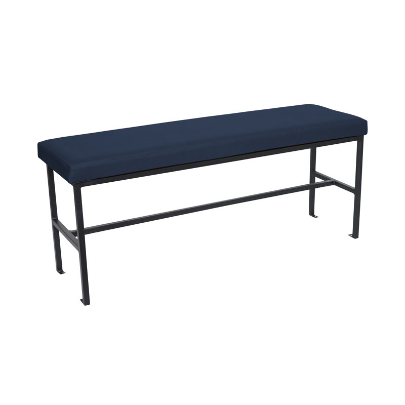 Banc de qualité Meghan pour restaurant avec revêtement en vinyle de qualité 4, Bleu gris anthracite