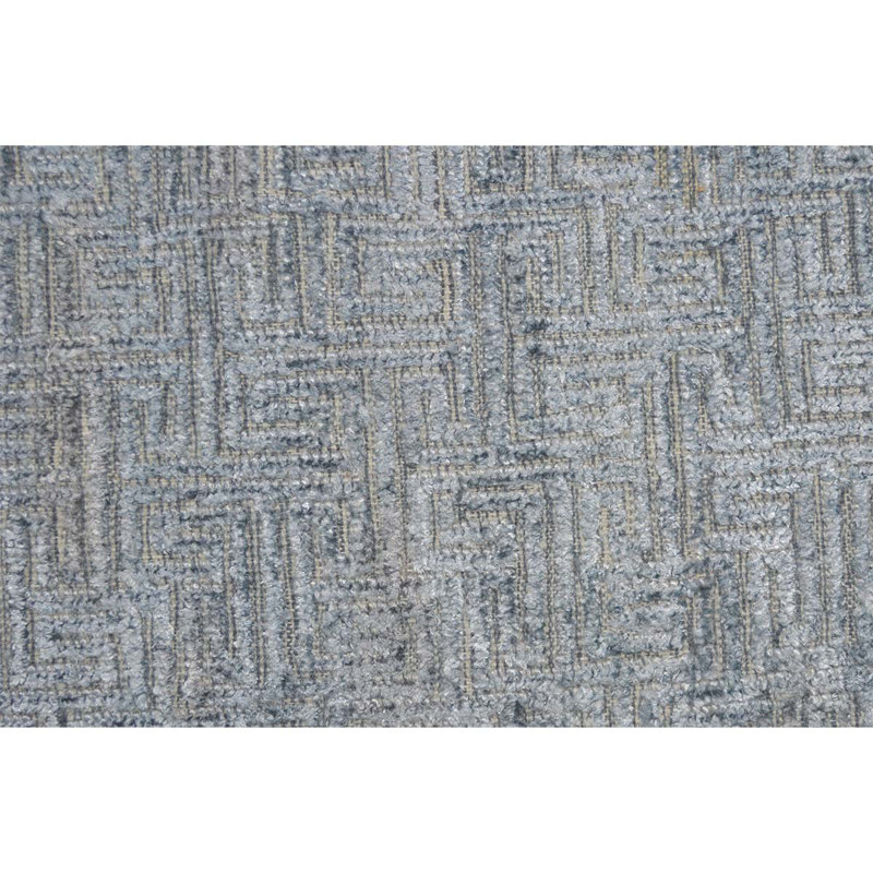 Geometric Area Rug in Dark Blue/Gray/Beige, Rectangle 10' x 14'