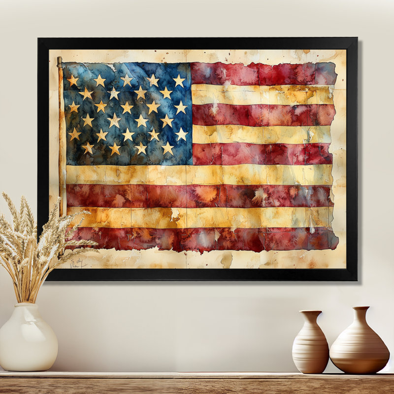 Ratification de la déclaration des droits, drapeau des États-Unis II, États-Unis, art mural sur toile, H 16 po x l 32 po