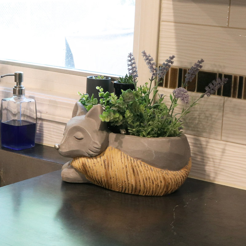 Pot à fleurs d'intérieur en céramique Toppino Fox - 12 po x 7 po x 8 po