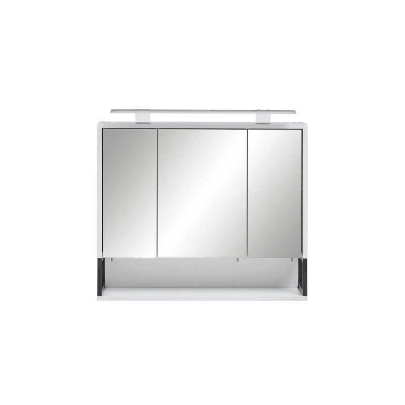 70 cm x 68 cm Limone Mirror Cabinet with LED Lighting, White