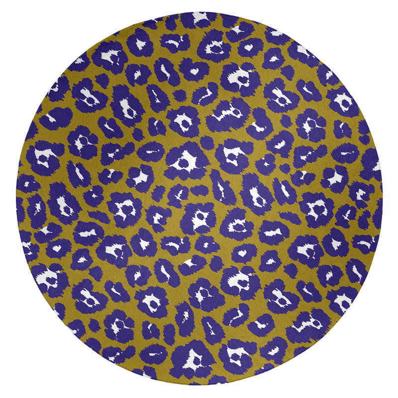 Animal Print Indoor Rug, Round 5'