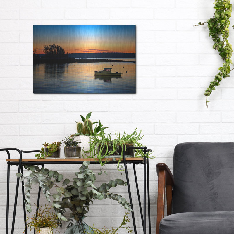 Mur en métal «Twilight In Five Islands Harbor» par Rick Berk, H 12 po x l 16 po
