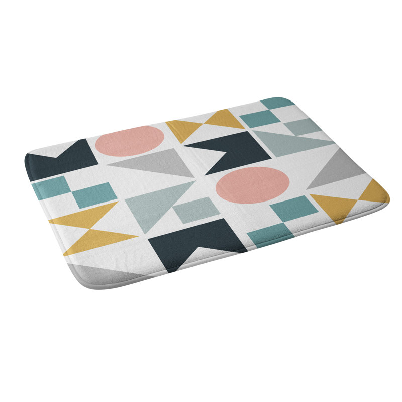 Tapis pour salle de bain en mousse à mémoire de forme 9" the old art studio geometric