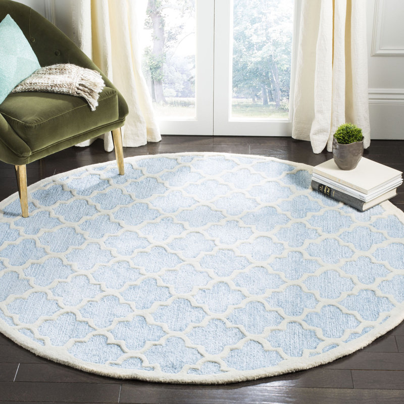 Precious Hand Tufted Performance Geometric Rug, Round 6'