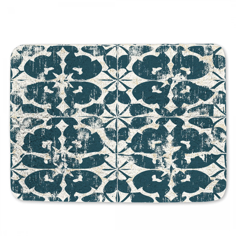 Ornement de tapis de bain floral, L 24 po x l 17 po