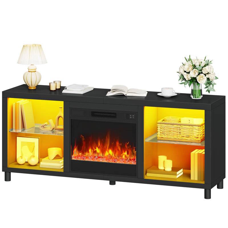 Unfinished Fireplace with Fireplace Included, Black