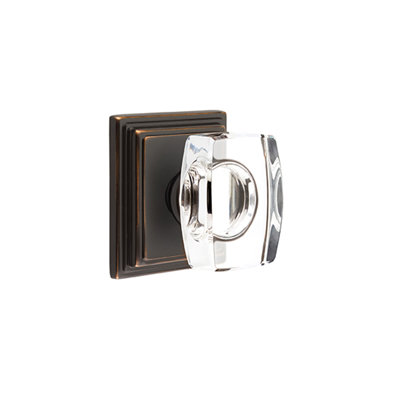 Emtek Passage Knobset w/ Wilshire Rosette and Windsor Glass Knob