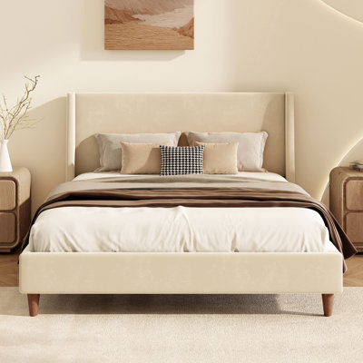 Lit plateforme tapissier sans sommier