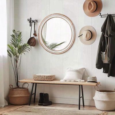 Miroir mural rond rond 27,5 po Farmhouse