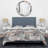 Silver Flower Patchwork Abstract Duvet Cover-1677443833